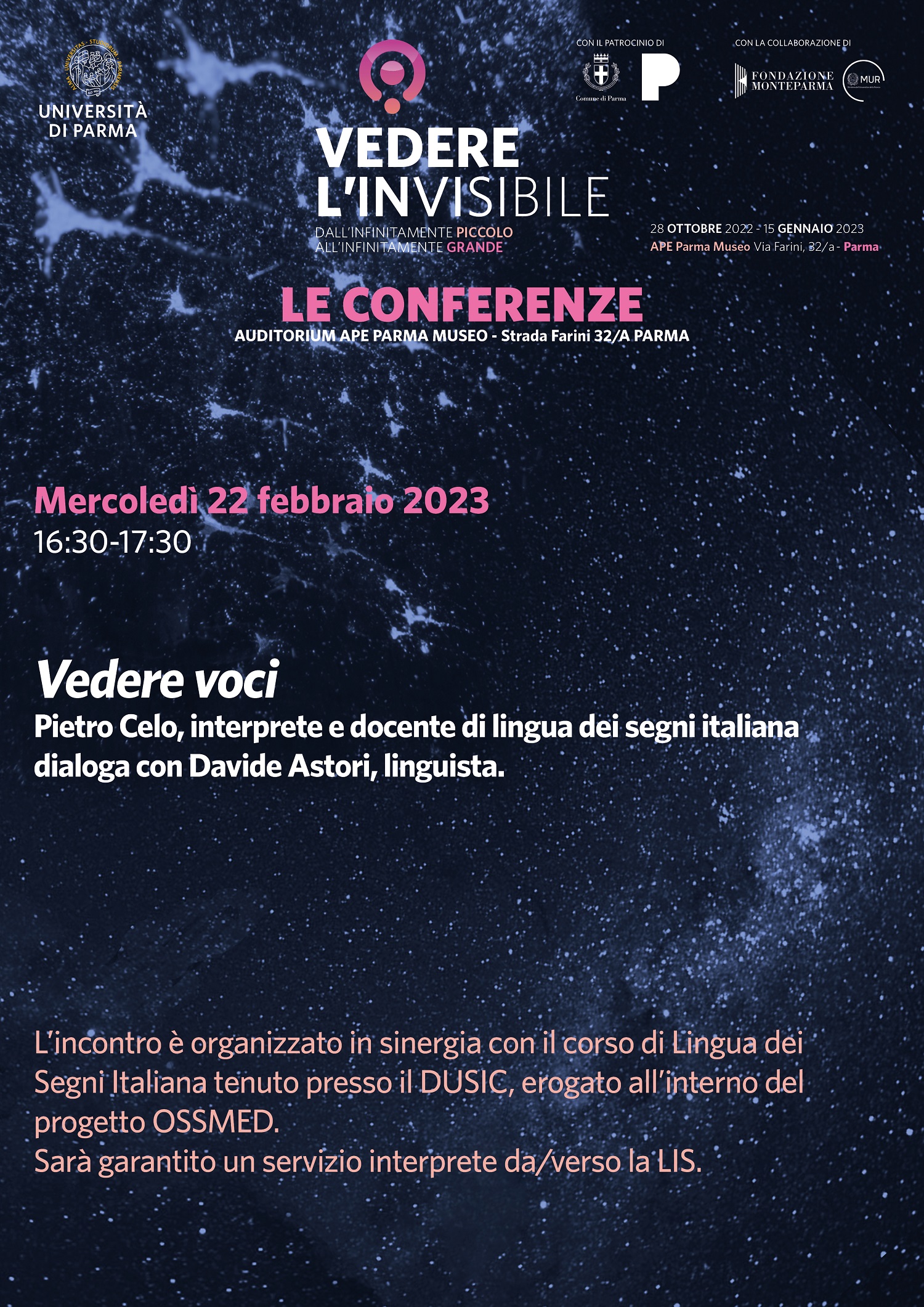 Mostra: "Vedere l'invisibile" - Conferenza 23 febbraio 2023 - Locandina
