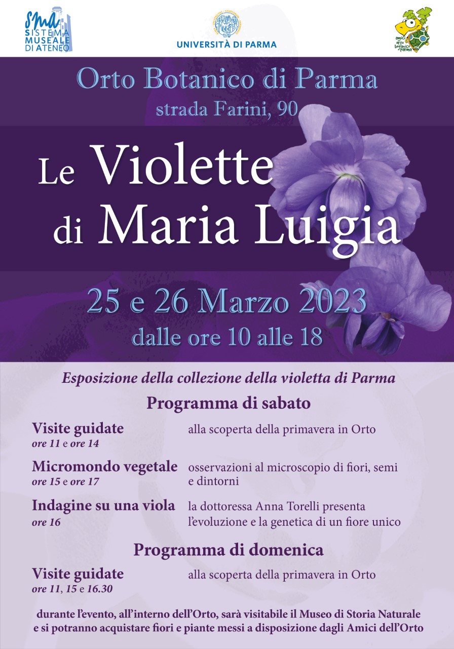 Orto Botanico - Le Violette di Maria Luigia - 25 e 26 marzo 2023 -Programma